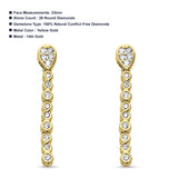 14k Solid Yellow Gold Infinity Drop Dangle Diamond Earrings Wholesale