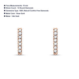 14kt Solid Rose Gold Diamond Line Modern Tracy Stud Earrings Wholesale