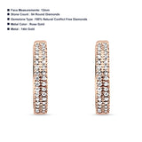 Diamond Huggie Hoop Earrings Trendy 14K Rose Gold 0.13ct Wholesale