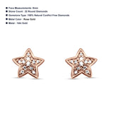 Star Diamond Stud Earring 14K Rose Gold 0.12ct Wholesale