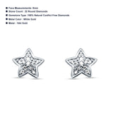 Star Diamond Stud Earring 14K White Gold 0.12ct Wholesale