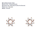 Floral Open Circle Diamond Stud Earring 14K Rose Gold 0.15ct Wholesale