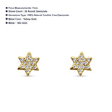 Minimalist Star Diamond Stud Earring 14K Yellow Gold 0.13ct Wholesale