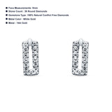 Diamond Stud Earring Trendy Rectangle Shape 14K White Gold 0.13ct Wholesale