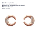 Diamond Crescent Moon Earrings 14K Rose Gold 0.08ct Wholesale