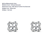 Diamond Clover Stud Earrings 14K White Gold 0.17ct Wholesale