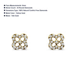 Diamond Clover Stud Earrings 14K Yellow Gold 0.17ct Wholesale