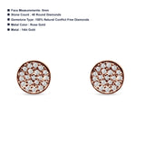 Minimalist Round Diamond Stud Earrings 14K Rose Gold 0.07ct Wholesale