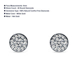 Minimalist Round Diamond Stud Earrings 14K White Gold 0.07ct Wholesale