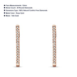 Diamond Stud Earrings Line Modern Bar 14K Rose Gold 0.06ct Wholesale