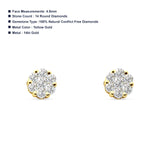 Diamond Flower Stud Earrings