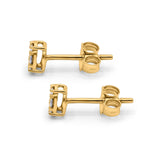 14K Yellow Gold .21ct G SI Diamond Flower Stud Earrings