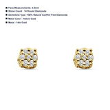 Diamond Flower Stud Earrings