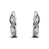 Twisted Infinity Huggie Hoop Earrings Cubic Zirconia 925 Sterling Silver Wholesale