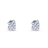Round Hidden Halo Stud Earring Cubic Zirconia 925 Sterling Silver Wholesale
