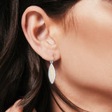Drop Dangle Earrings Lab Created White Opal 925 Sterling Silver (21mm)