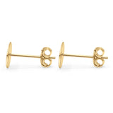 14K Yellow Gold Solid Petite Round Love Half Ball Studs Earring Best Birthday Or Anniversary Gift