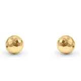 Yellow Gold Real 7mm Disco Ball Earrings 14K 1.1grams With Push Back