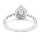 14K White Gold 0.26ct Round 9mm G SI Promise Diamond Engagement Wedding Ring Size 6.5