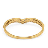 14K Yellow Gold 0.22ct Round 2mm G SI V Shape ChevronDiamond Eternity Bands Engagement Wedding Ring Size 6.5