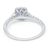 14K White Gold 0.26ct Round 6.3mm G SI Diamond Engagement Wedding Promise Ring Size 6.5