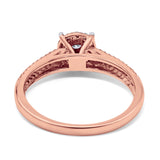 14K Rose Gold 0.1ct Round 6.5mm G SI Diamond Solitaire Engagement Wedding Ring Size 6.5