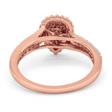 14K Rose Gold 0.25ct Pear Shape 10mm G SI Diamond Engagement Wedding Ring Size 6.5