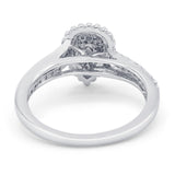 14K White Gold 0.25ct Pear Shape 10mm G SI Diamond Engagement Wedding Ring Size 6.5