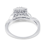 14K White Gold 0.35ct Square 9mm G SI Diamond Twisted Band Engagement Wedding Ring Size 6.5