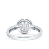 9mm Pave Round Circle Disk Ring Thumb Ring Round CZ 925 Sterling Silver