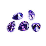 (Pack of 5) Pear Simulated Lavender CZ