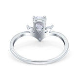 Teardrop Pear Art Deco Engagement Ring Marquise Simulated Cubic Zirconia 925 Sterling Silver