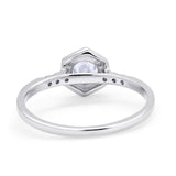 Claw Prong Wedding Ring Accent Vintage Round Cubic Zirconia 925 Sterling Silver