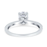 Solitaire Accent Engagement Ring Simulated Cubic Zirconia 925 Sterling Silver