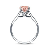Solitaire Teardrop Simulated Morganite CZ Wedding Ring 925 Sterling Silver Center Stone-(8mmx6mm)