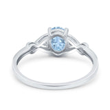 Oval Filigree Infinity Engagement Ring Simulated Aquamarine CZ 925 Sterling Silver