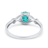 Oval Filigree Infinity Engagement Ring Simulated Paraiba Tourmaline CZ 925 Sterling Silver