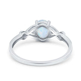 Oval Filigree Infinity Engagement Ring Lab Created White Opal 925 Sterling Silver