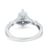 Marquise Art Deco Wedding Bridal Ring Simulated Cubic Zirconia 925 Sterling Silver