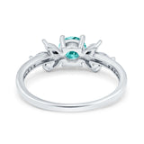 Marquise Wedding Ring Simulated Paraiba Tourmaline CZ 925 Sterling Silver