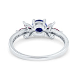 Marquise Wedding Ring Ruby Simulated Blue Sapphire CZ 925 Sterling Silver