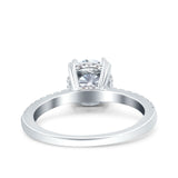 Art Deco Wedding Bridal Ring Half Eternity Round Simulated Cubic Zirconia 925 Sterling Silver