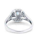 Celtic Halo Engagement Ring Round Lab Created White Opal 925 Sterling Silver