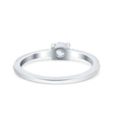 Simple Wedding Ring Band Round Simulated Cubic Zirconia 925 Sterling Silver
