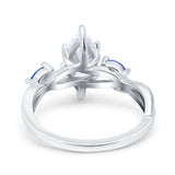 Infinity Twist Sapphire Marquise Wedding Ring Simulated Cubic Zirconia 925 Sterling Silver