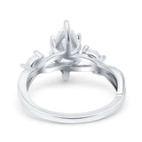 Infinity Twist Marquise Art Deco Engagement Ring Simulated Cubic Zirconia 925 Sterling Silver