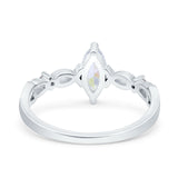 Marquise Wedding Ring Infinity Twisted Simulated Cubic Zirconia 925 Sterling Silver