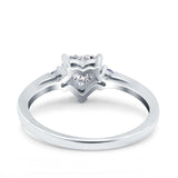 Art Deco Heart Three Stone Wedding Bridal Ring Round Amethyst Simulated Cubic Zirconia 925 Sterling Silver