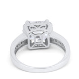 Engagement Ring Princess Cut Round Simulated Cubic Zirconia 925 Sterling Silver