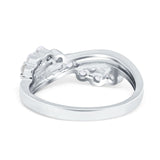 Journey Ring Round Eternity Simulated Cubic Zirconia 925 Sterling Silver